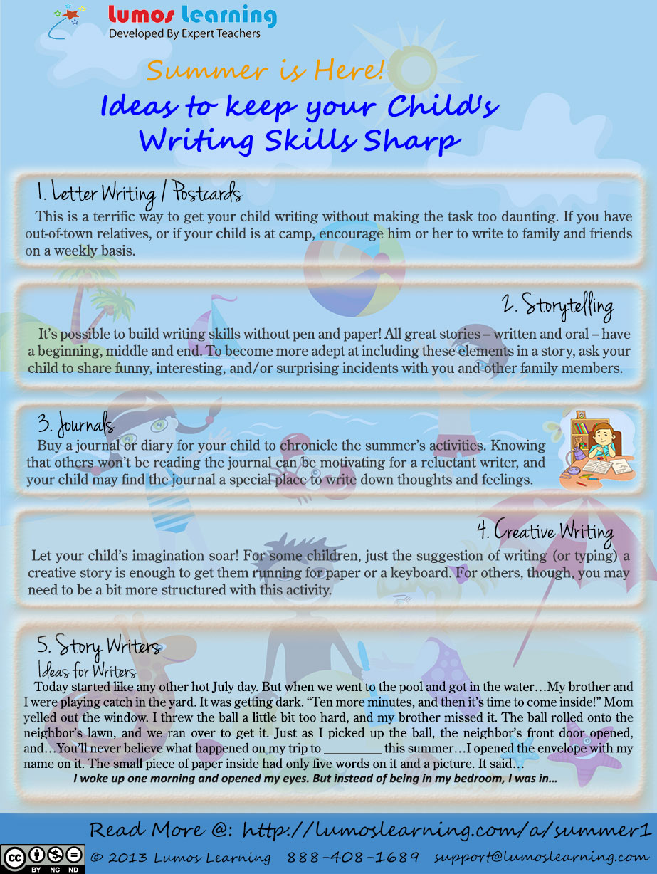 Infographic on the Ideas to Keep Your Child’s Writing Skills Sharp