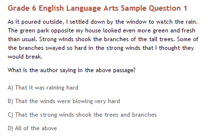 Grade 6 ELA question