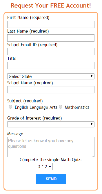 Free Teacher Account Form