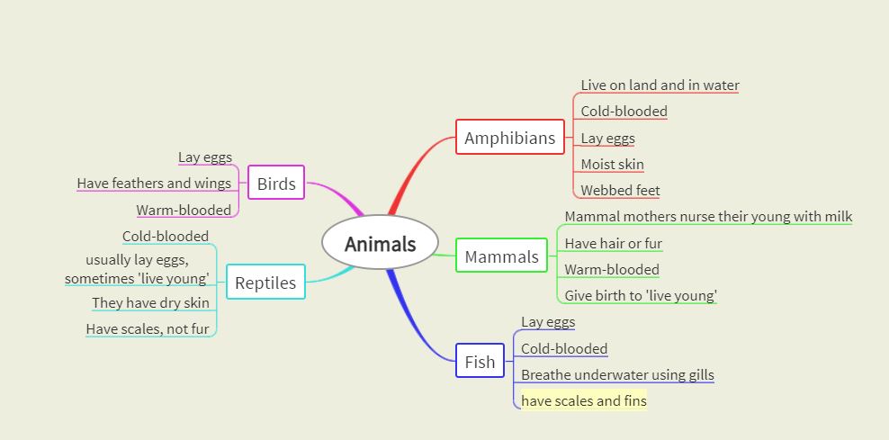 Classification of Animals - A Visual Representation using Mind Map | Lumos  Learning