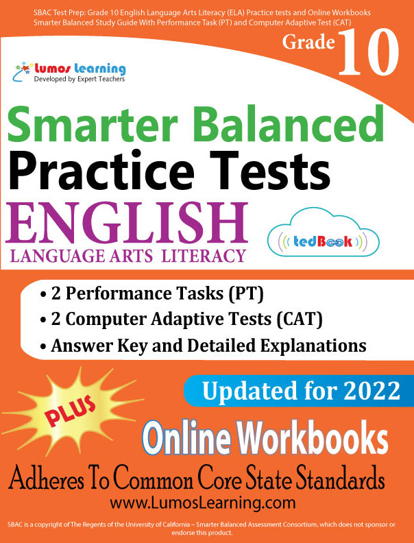 Grade 10 ELA Smarter Balanced Assessment test prep workbook