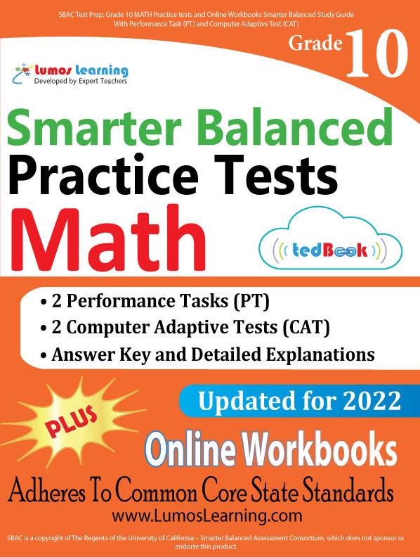 Grade 10 Math Smarter Balanced Assessment test prep workbook