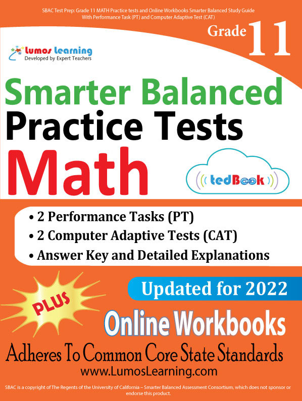 Grade 11 Math Smarter Balanced Assessment test prep workbook