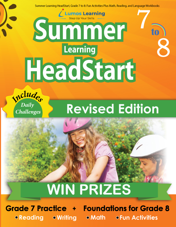 Lumos Summer Learning HeadStart workbook grade 7 to 8