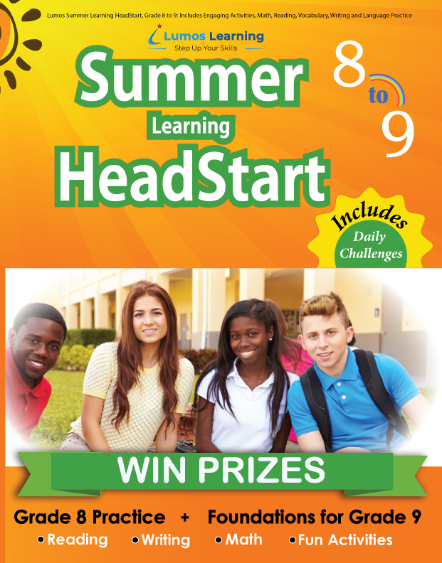 Lumos Summer Learning HeadStart workbook grade 8 to 9