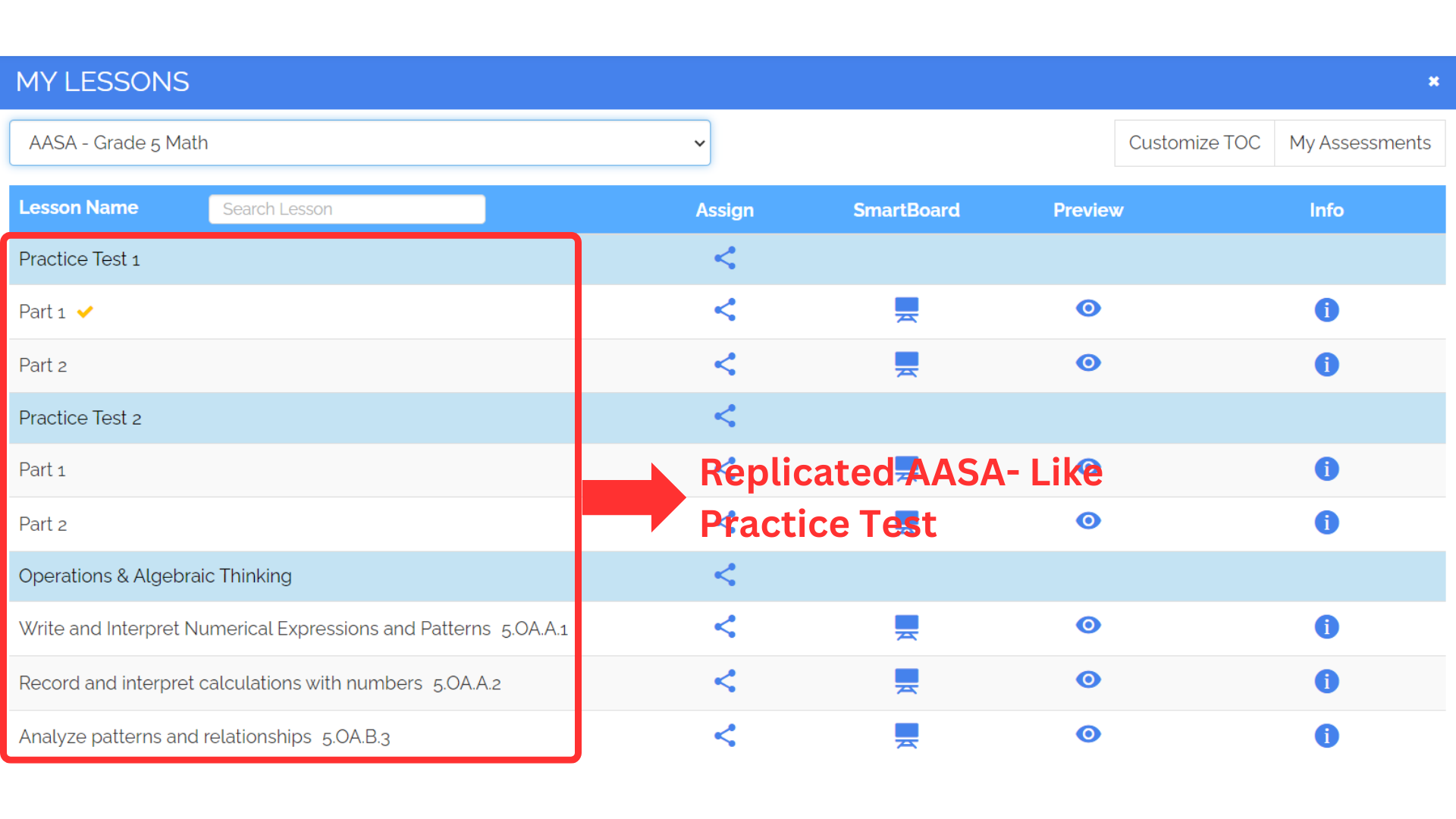 AASA-like Online Practice Tests