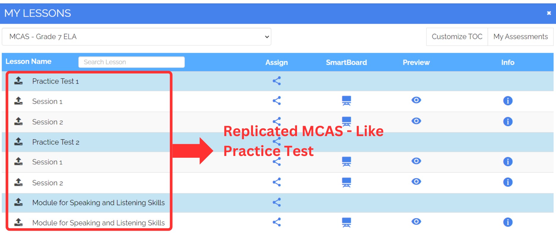 MCAS-like Online Practice Tests