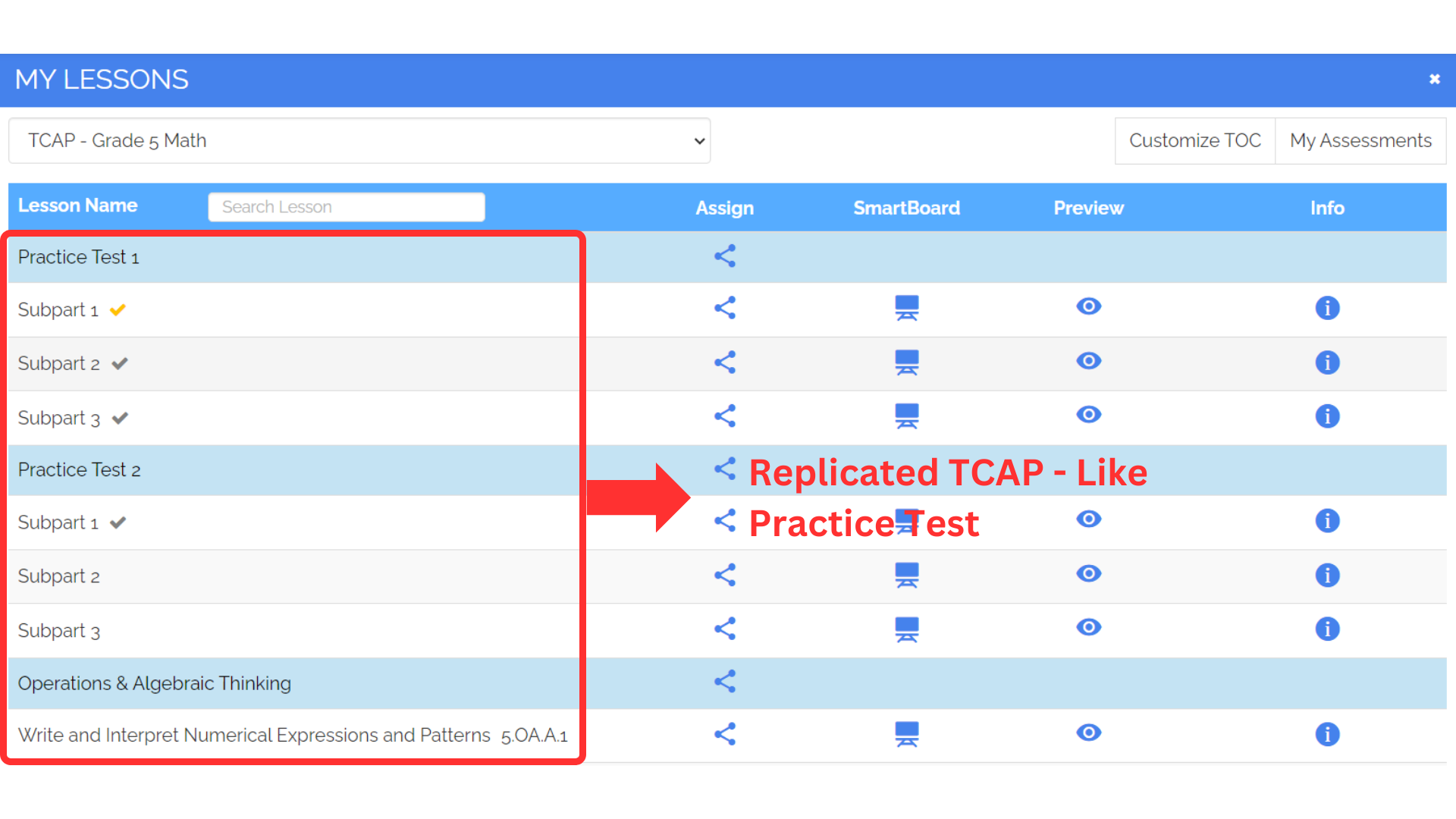TCAP-like Online Practice Tests