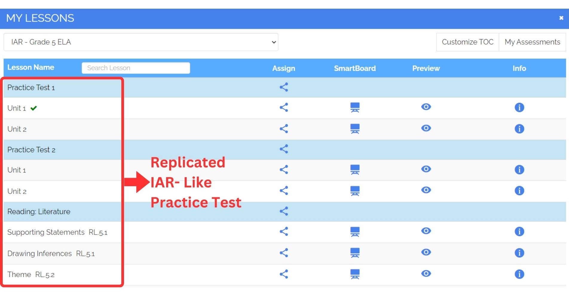 IAR-like Online Practice Tests